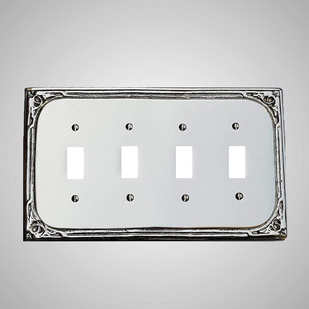 4 Gang Toggle Wall Switch Plate - Victorian Design