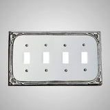 4 Gang Toggle Wall Switch Plate - Victorian Design
