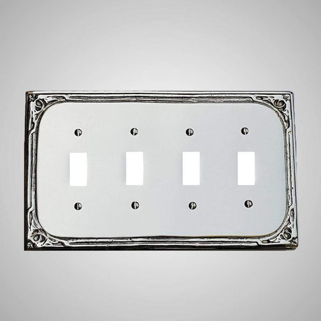 4 Gang Toggle Wall Switch Plate - Victorian Design