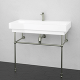 40" Vapster Fireclay Console Bathroom Sink with Steel Stand