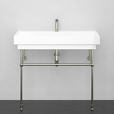 40" Vapster Fireclay Console Bathroom Sink with Steel Stand
