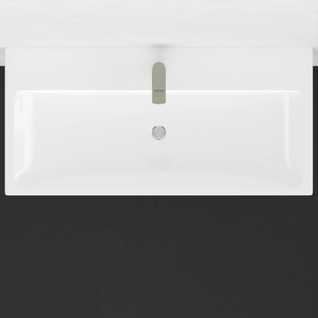 40" Vapster Fireclay Console Bathroom Sink with Steel Stand