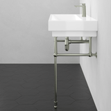 40" Vapster Fireclay Console Bathroom Sink with Steel Stand