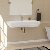 40" Vapster Fireclay Wall-Mount Bathroom Sink