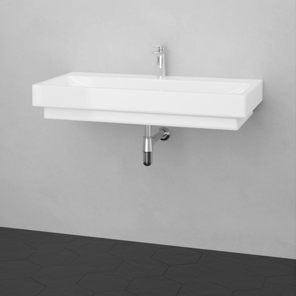 40" Vapster Fireclay Wall-Mount Bathroom Sink