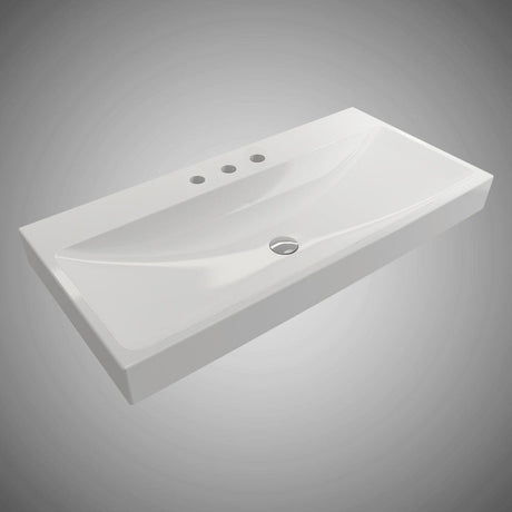 40" Vapster Fireclay Wall-Mount Bathroom Sink