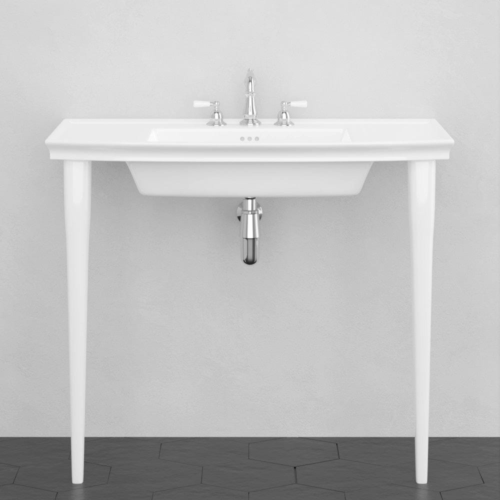 40" Walper Fireclay Console Bathroom Sink with Fireclay Legs