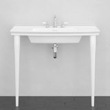 40" Walper Fireclay Console Bathroom Sink with Fireclay Legs