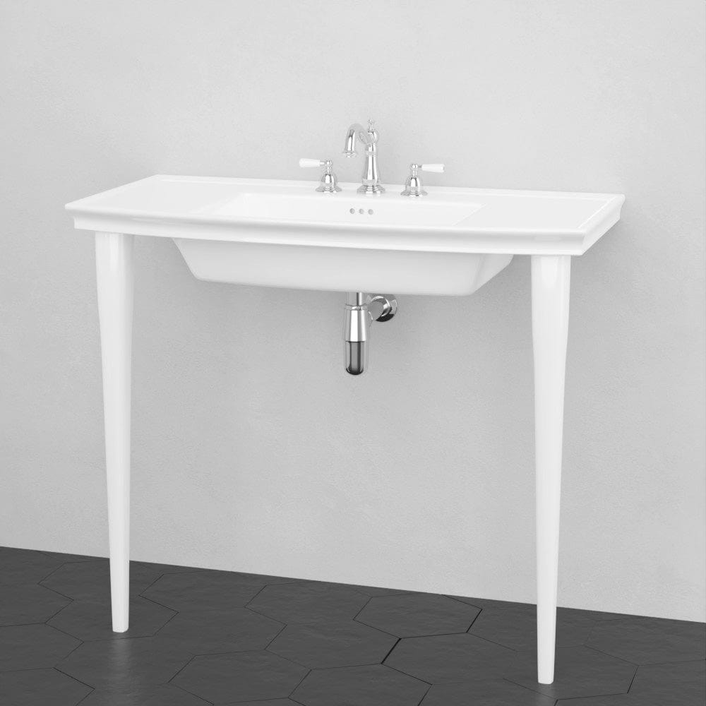 40" Walper Fireclay Console Bathroom Sink with Fireclay Legs