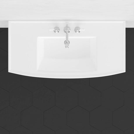 40" Walper Fireclay Console Bathroom Sink with Fireclay Legs