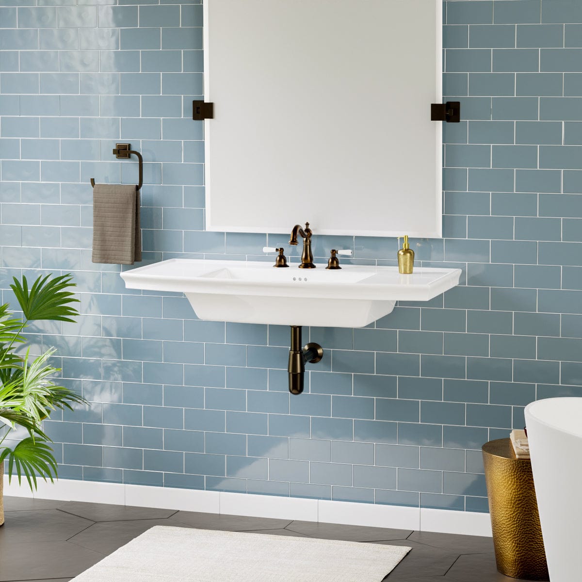 40" Walper Fireclay Wall-Mount Bathroom Sink
