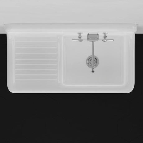 42" Sudbury Cast Iron Wall-Hung Kitchen Sink with Left Side Drainboard
