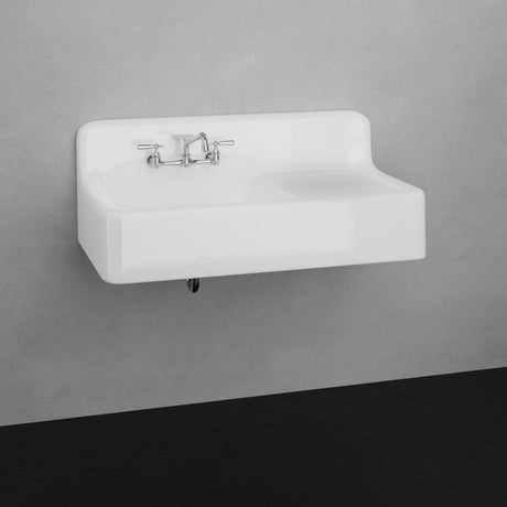 42" Sudbury Cast Iron Wall-Hung Kitchen Sink with Right Side Drainboard