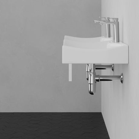 43" Livingston Wall-Mount Vitreous China Double-Bowl Sink with Steel Towel Bars