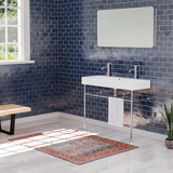 43" Raso Vitreous China Console Bathroom Sink with Steel Stand