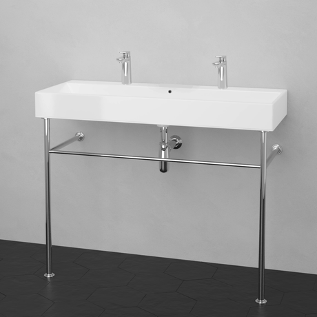 43" Raso Vitreous China Console Bathroom Sink with Steel Stand