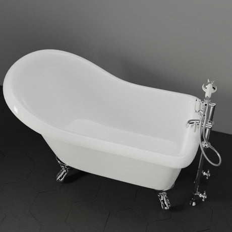 44" Hamilton Acrylic Slipper Clawfoot Tub