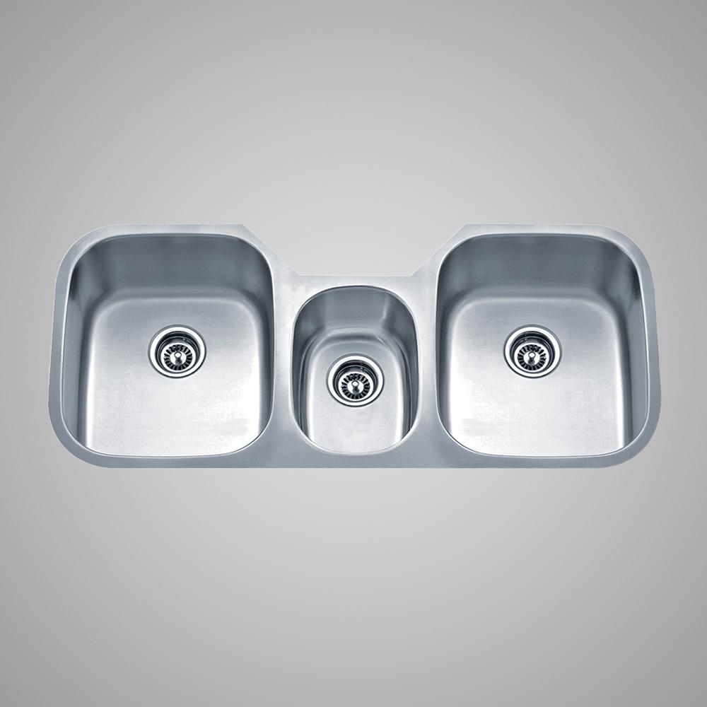 46" Malone Stainless Steel Triple-Bowl Undermount Sink