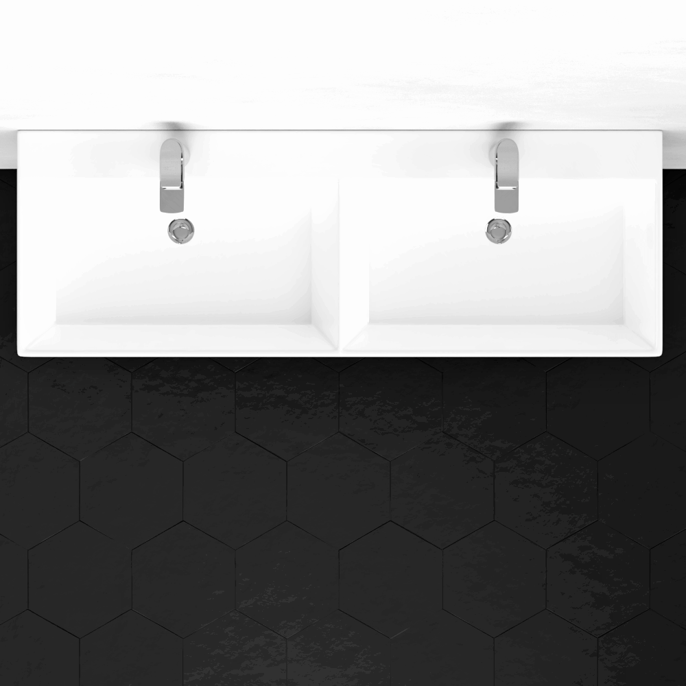 47" Hico Vitreous China Console Bathroom Sink with Steel Stand