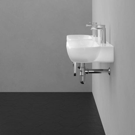 47" Kincaid Wall-Mount Vitreous China Double-Bowl Sink with Steel Towel Bars