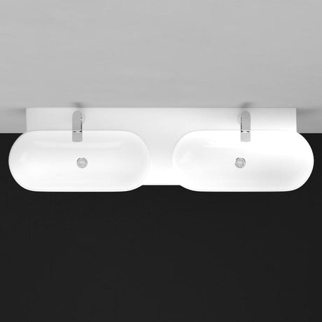 47" Kincaid Wall-Mount Vitreous China Double-Bowl Sink with Steel Towel Bars