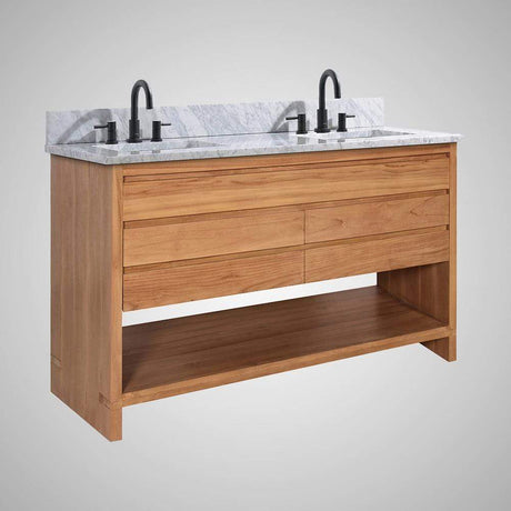 48" Avellino Vanity Cabinet for Rectangular Undermount Sink - Natural Teak