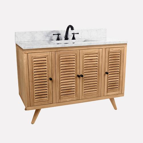48" Compton Teak Vanity Cabinet for Rectangular Undermount Sink - Natural Teak