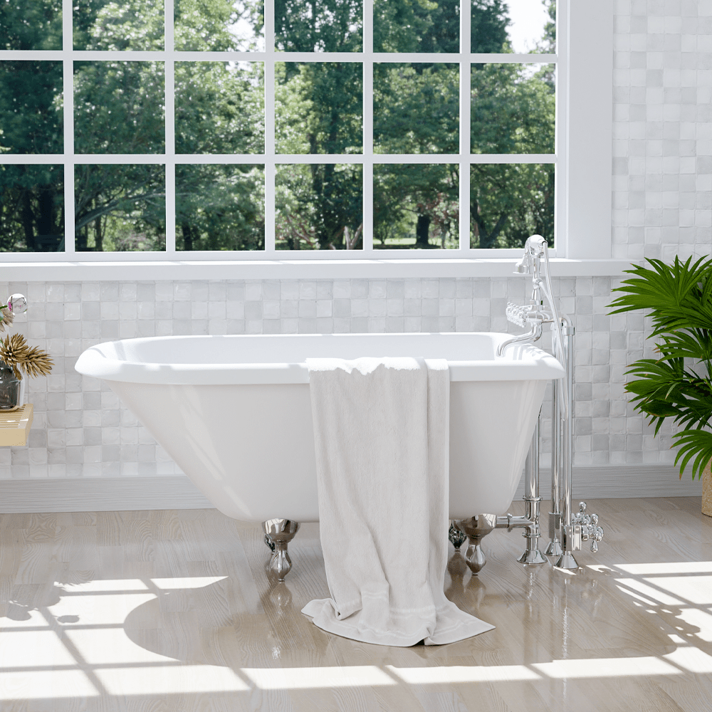 48" Hearne Cast Iron Roll-Top Clawfoot Tub