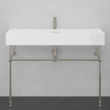 48" Victen Fireclay Console Bathroom Sink with Steel Stand