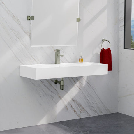 48" Victen Fireclay Wall-Mount Bathroom Sink