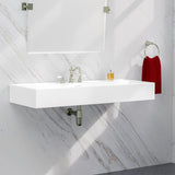 48" Victen Fireclay Wall-Mount Bathroom Sink