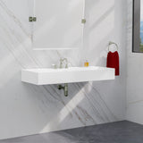 48" Victen Fireclay Wall-Mount Bathroom Sink