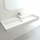 48" Victen Fireclay Wall-Mount Bathroom Sink