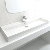 48" Victen Fireclay Wall-Mount Bathroom Sink