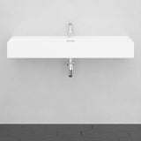 48" Victen Fireclay Wall-Mount Bathroom Sink