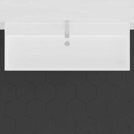 48" Victen Fireclay Wall-Mount Bathroom Sink