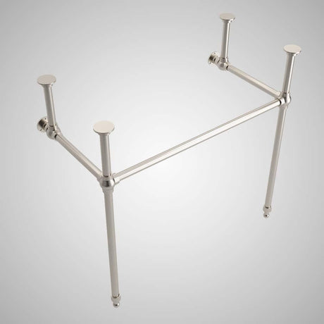 48" Wanchen Fireclay Double-Bowl Console Bathroom Sink with Steel Stand