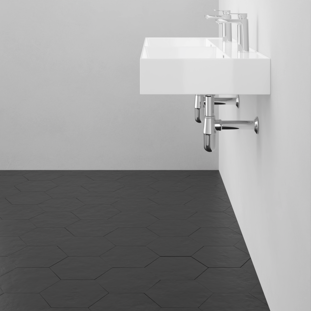 48" Wanchen Fireclay Double-Bowl Wall-Mount Bathroom Sink