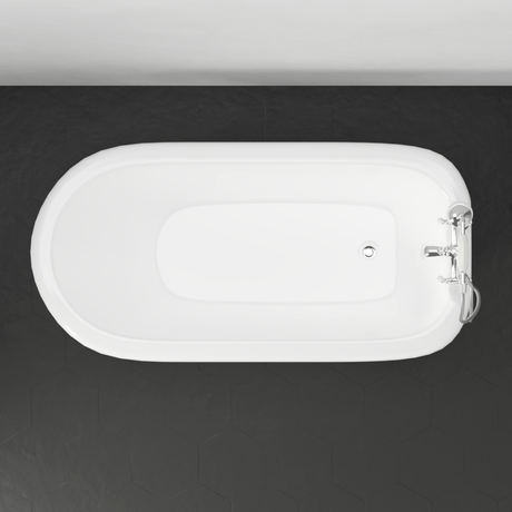 54" Conary Cast Iron Roll-Top Tub with Pedestal and Tap Deck