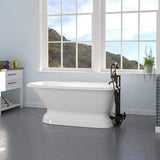 57" Conary Cast Iron Roll-Top Tub with Pedestal