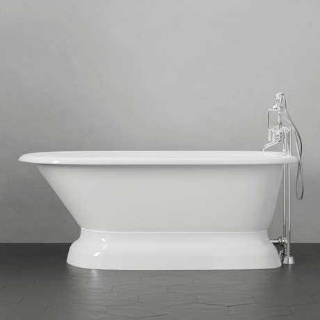 57" Conary Cast Iron Roll-Top Tub with Pedestal