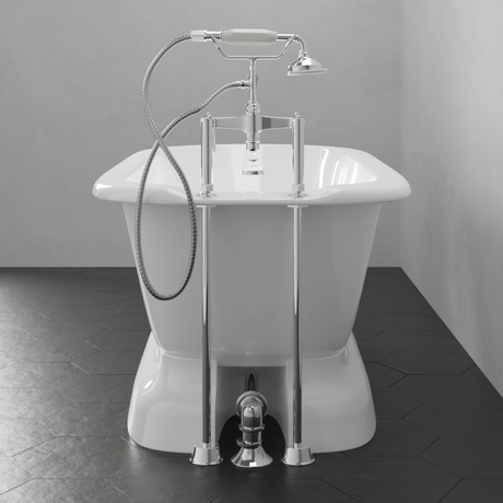 57" Conary Cast Iron Roll-Top Tub with Pedestal