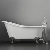 57" Odessa Cast Iron Slipper Clawfoot Tub - Imperial Feet