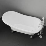 57" Odessa Cast Iron Slipper Clawfoot Tub - Imperial Feet