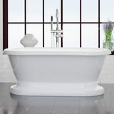 60" Aldine Cast Iron Double-Ended Roll-Top Tub with Pedestal