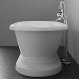 60" Aldine Cast Iron Double-Ended Roll-Top Tub with Pedestal