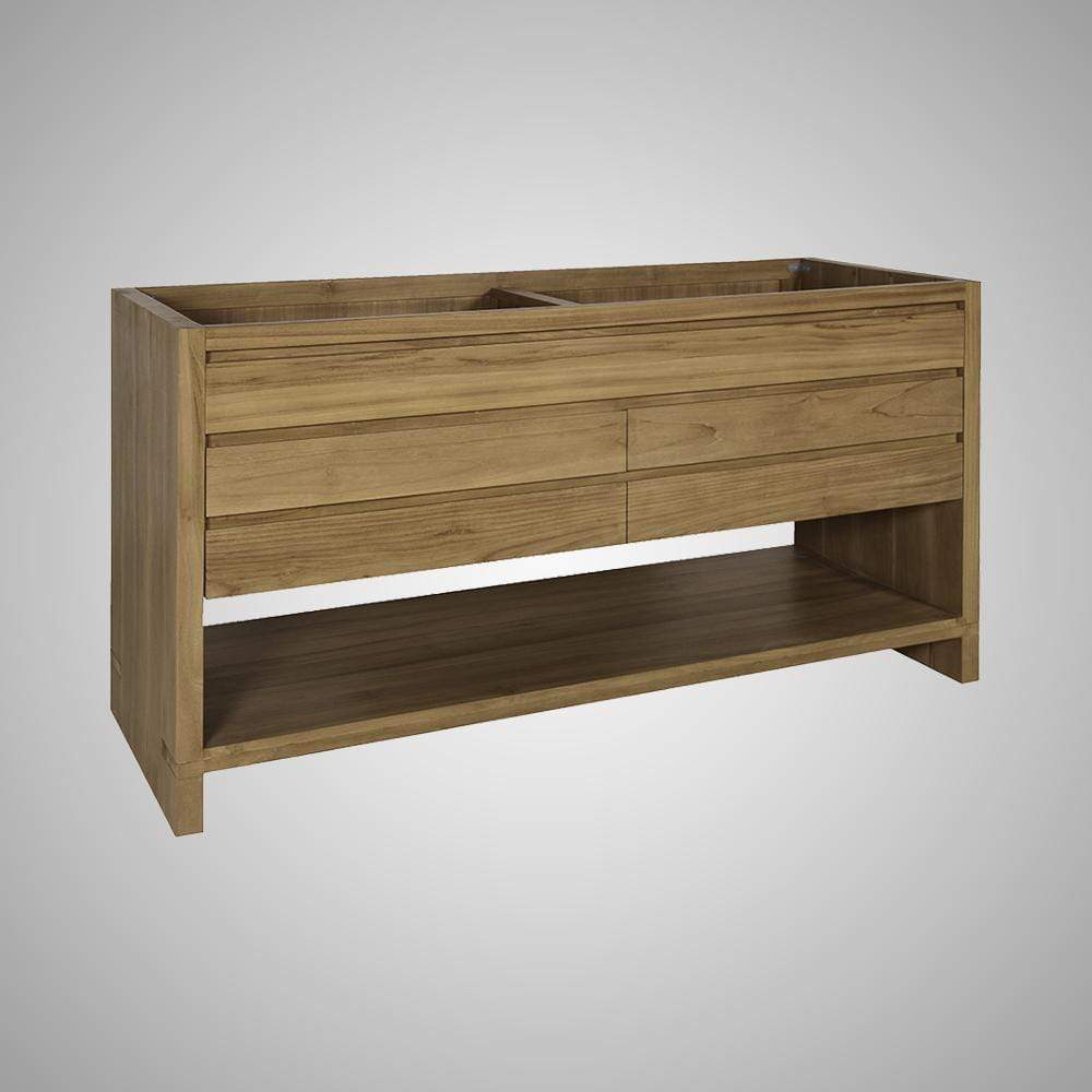 60" Avellino Vanity Cabinet for Rectangular Undermount Sink - Natural Teak
