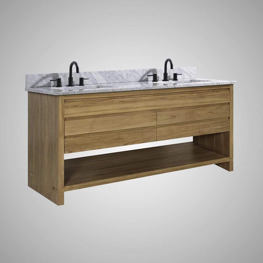 60" Avellino Vanity Cabinet for Rectangular Undermount Sink - Natural Teak