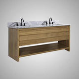 60" Avellino Vanity Cabinet for Rectangular Undermount Sink - Natural Teak