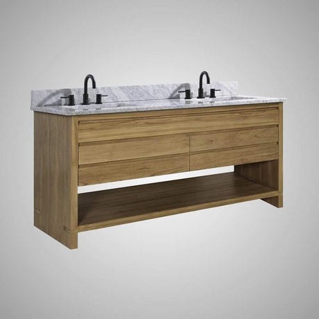 60" Avellino Vanity Cabinet for Rectangular Undermount Sink - Natural Teak